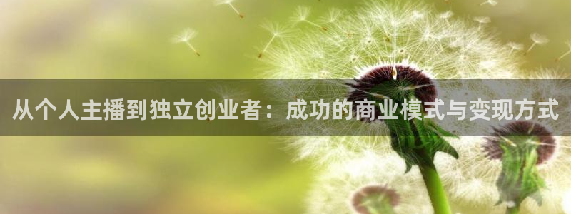 黑白直播jrs：从个人主播到独立创业者：成功的商业模式与变现方式